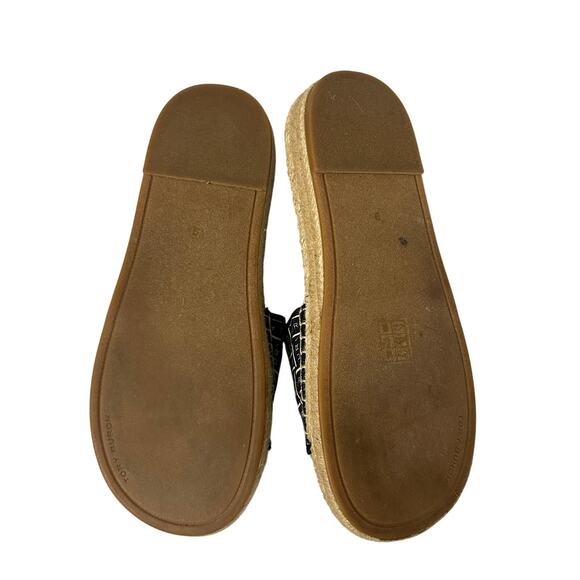 Tory Burch Slide Perfect Herringbone Ribbon Espadrille New - Picture 6 of 9